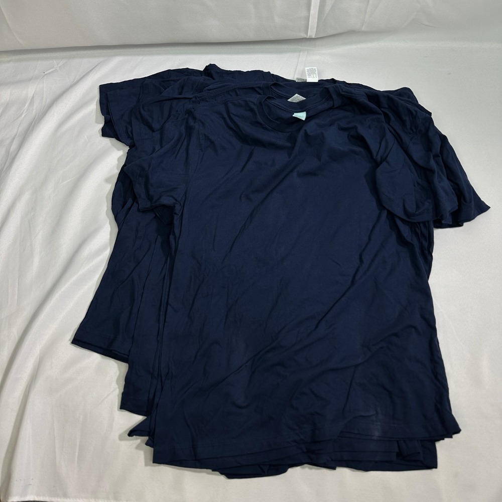 NWT Pacific Blank T-Shirt Lot Men XL Navy Blue Wholesale 12 Pack Basics